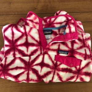 Patagonia Synchilla Snap Up Pink and White